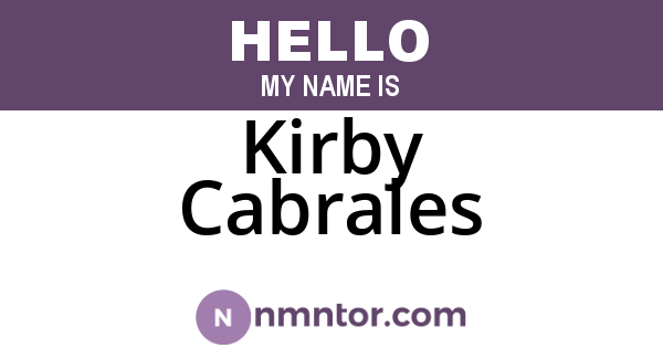 Kirby Cabrales
