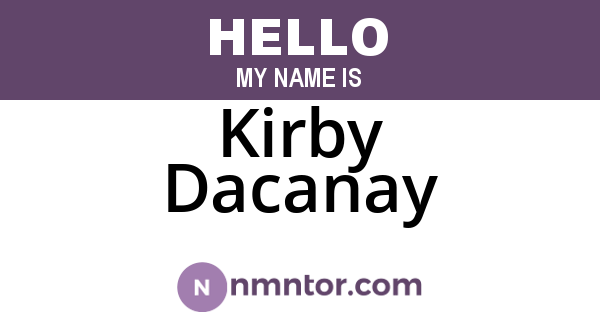 Kirby Dacanay