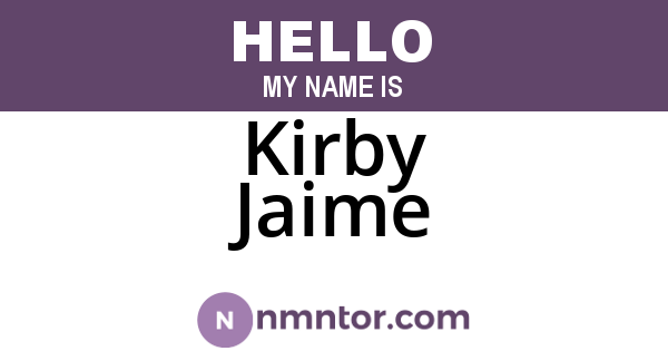 Kirby Jaime