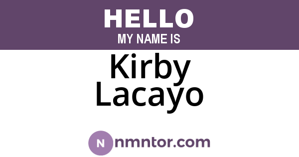 Kirby Lacayo