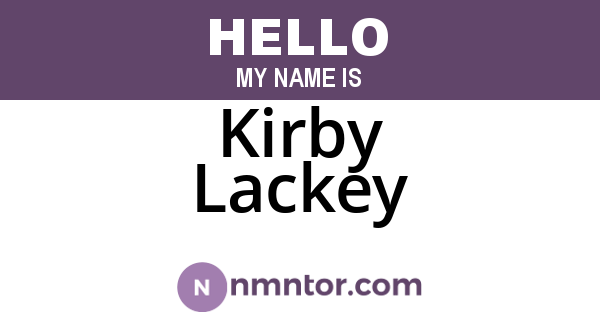 Kirby Lackey