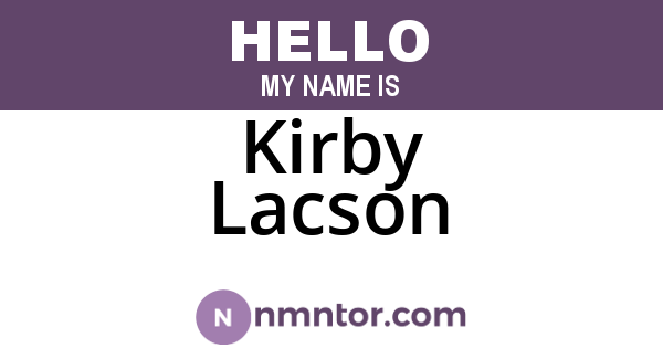 Kirby Lacson