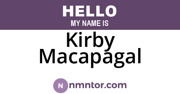 Kirby Macapagal