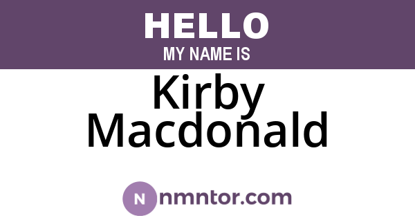 Kirby Macdonald