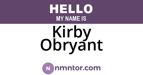 Kirby Obryant