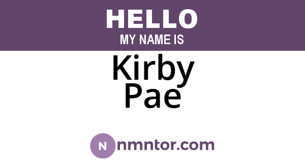 Kirby Pae