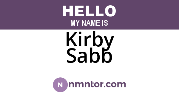 Kirby Sabb
