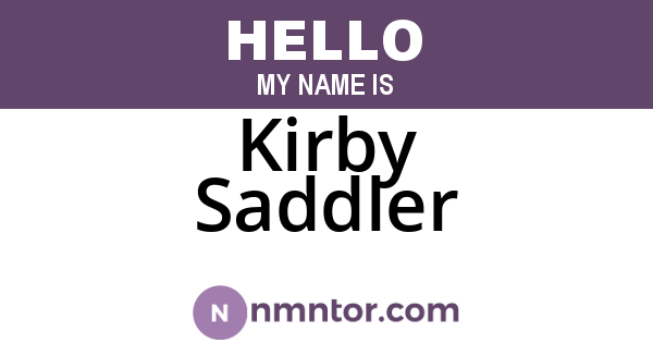Kirby Saddler