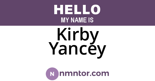 Kirby Yancey