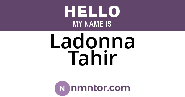 Ladonna Tahir