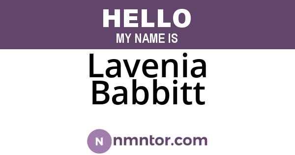 Lavenia Babbitt