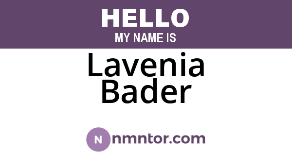 Lavenia Bader
