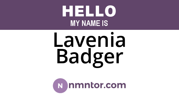 Lavenia Badger