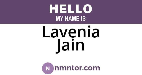 Lavenia Jain