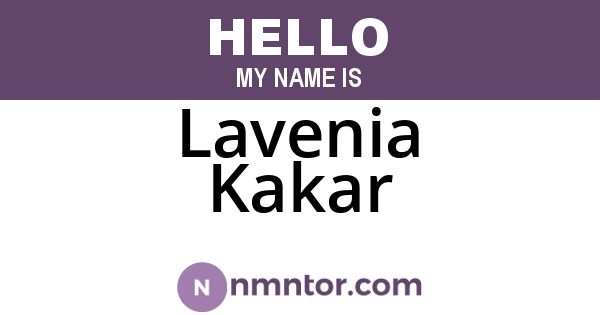 Lavenia Kakar