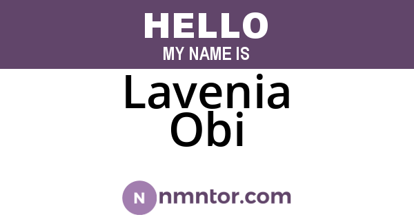 Lavenia Obi