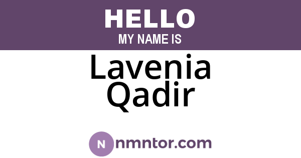 Lavenia Qadir