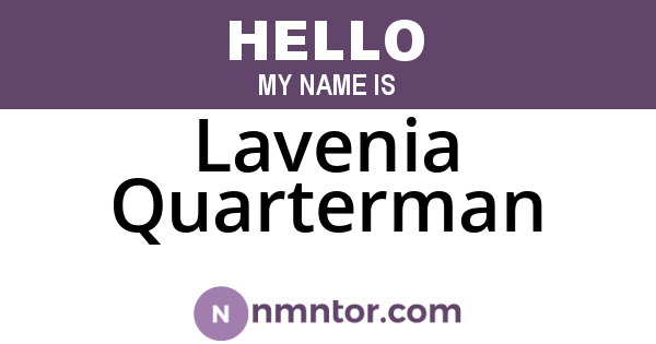 Lavenia Quarterman