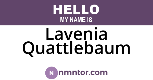 Lavenia Quattlebaum