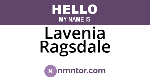 Lavenia Ragsdale