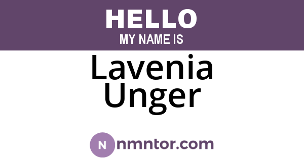 Lavenia Unger