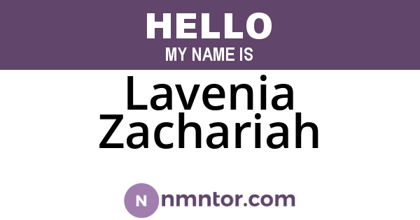Lavenia Zachariah