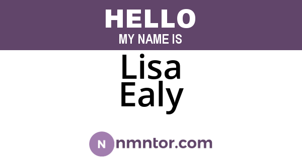 Lisa Ealy