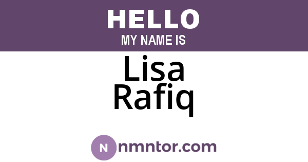 Lisa Rafiq