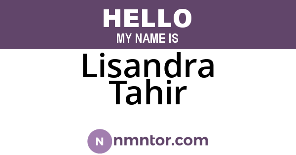 Lisandra Tahir