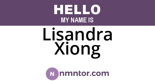 Lisandra Xiong