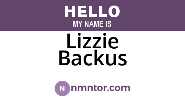 Lizzie Backus
