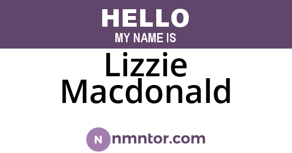 Lizzie Macdonald