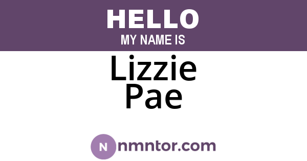 Lizzie Pae