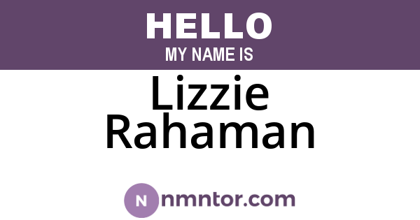 Lizzie Rahaman