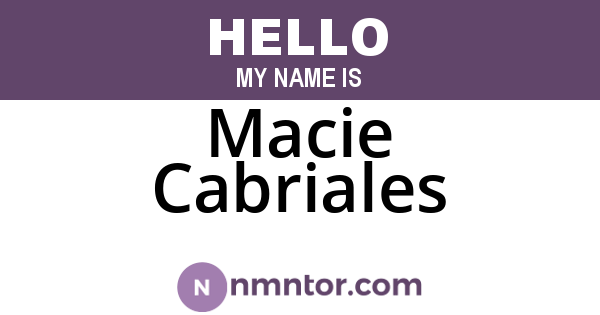 Macie Cabriales