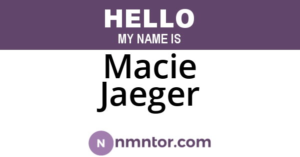 Macie Jaeger