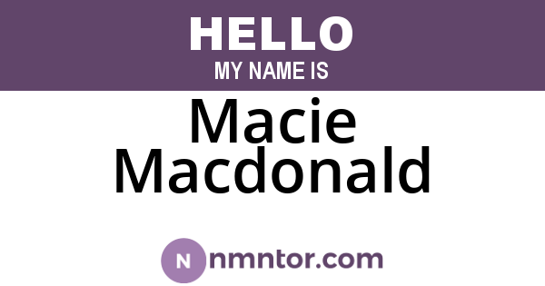 Macie Macdonald