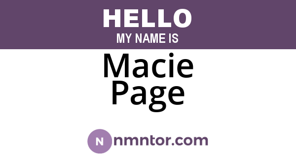 Macie Page