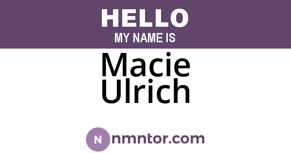 Macie Ulrich