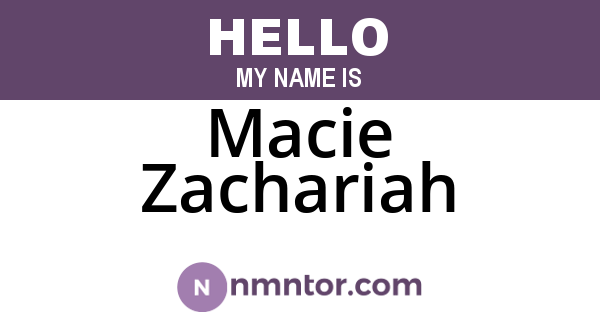 Macie Zachariah