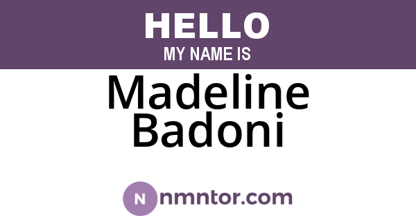 Madeline Badoni