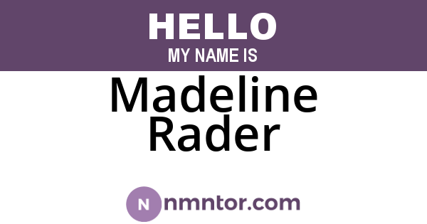 Madeline Rader