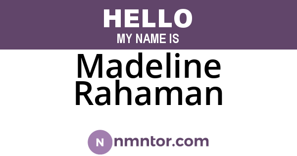 Madeline Rahaman