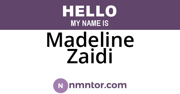 Madeline Zaidi