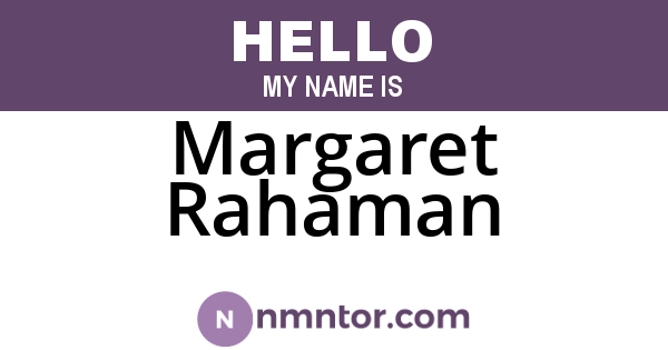 Margaret Rahaman