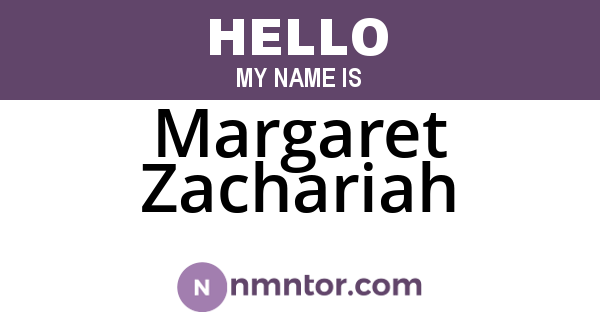Margaret Zachariah