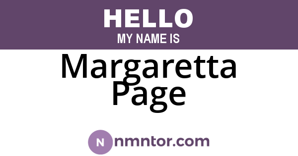 Margaretta Page