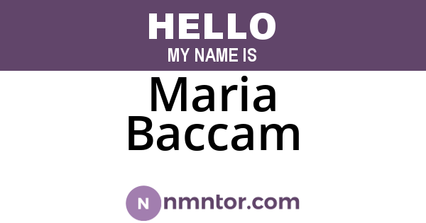 Maria Baccam