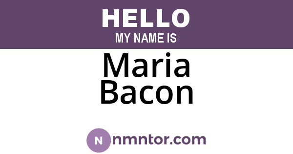 Maria Bacon
