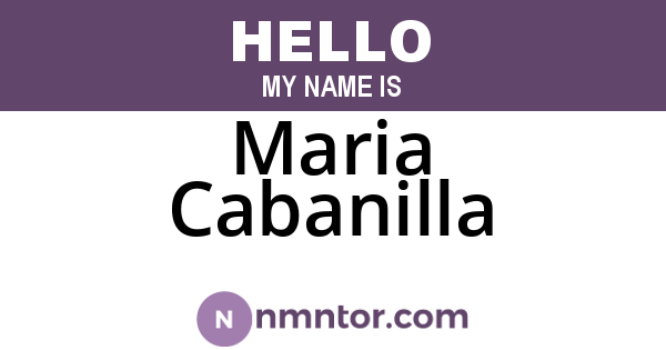Maria Cabanilla